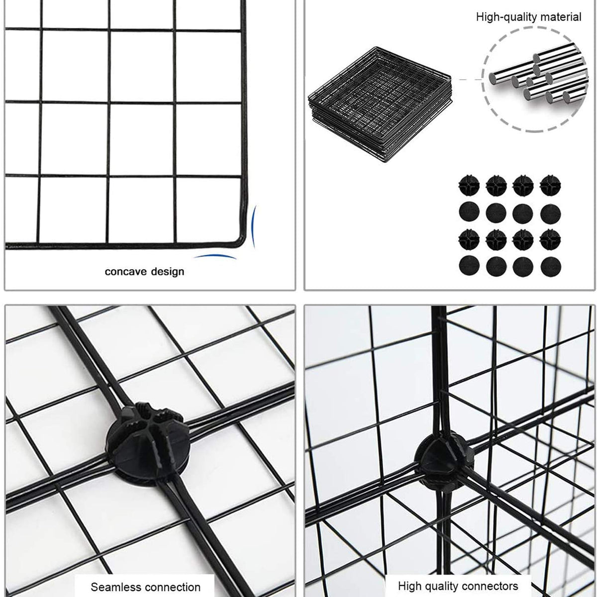 Black 12 Cube Wire Storage Organizer L11571