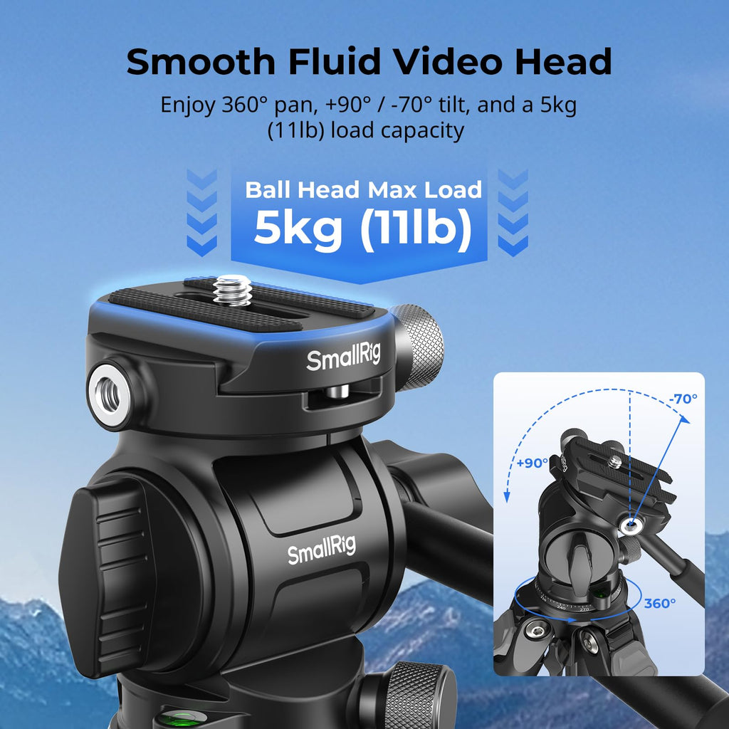 Carbon Fiber Compact Travel Tripod with Fluid Head P949644