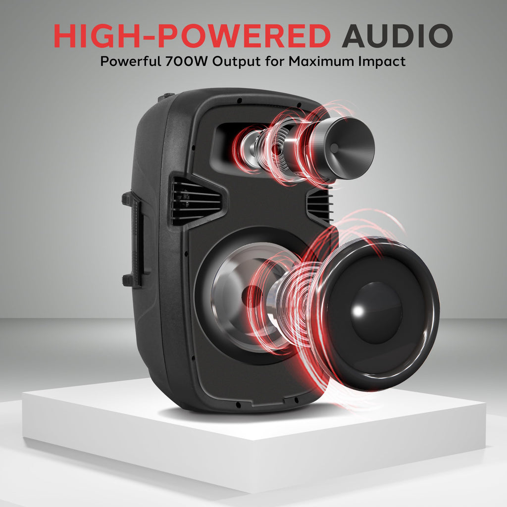 Dual 8inch 700 Watt Bluetooth PA Speaker System T670111