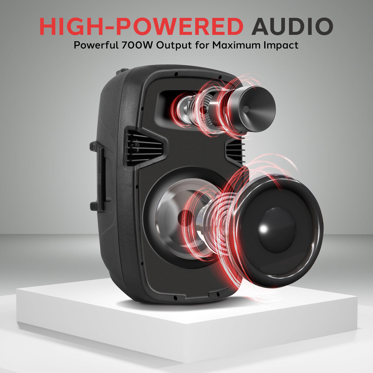 Dual 8 Inch Powered PA Speaker System Y397