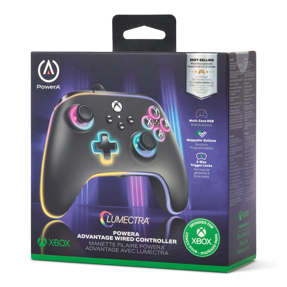 Black Wired Video Game Controller F65588