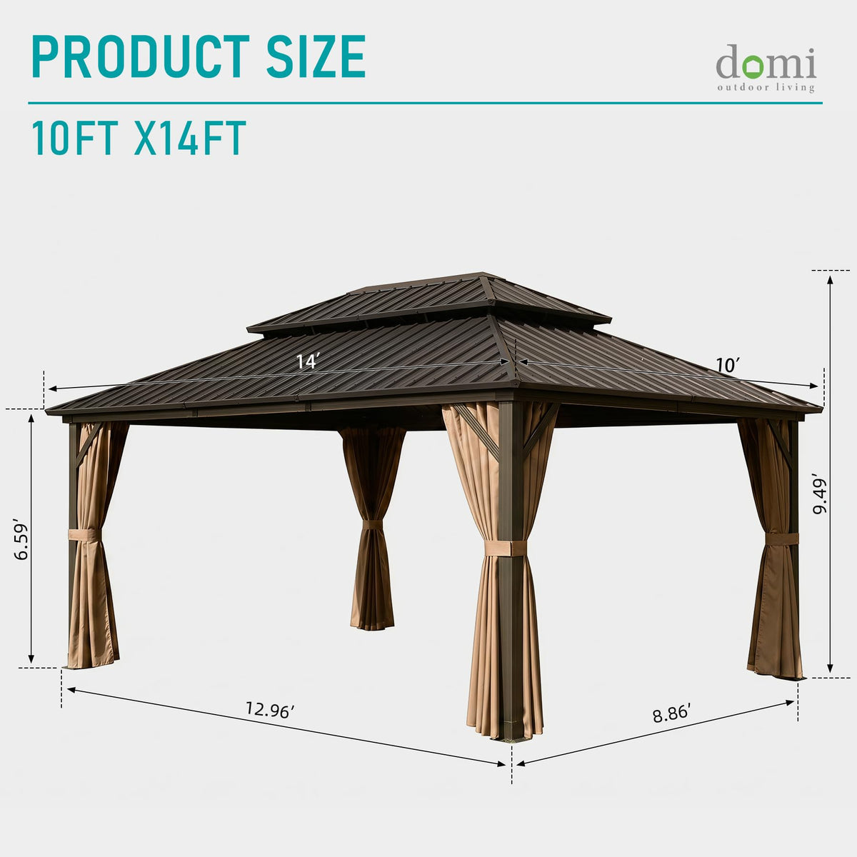 10'X14' Metal Outdoor Gazebo H216