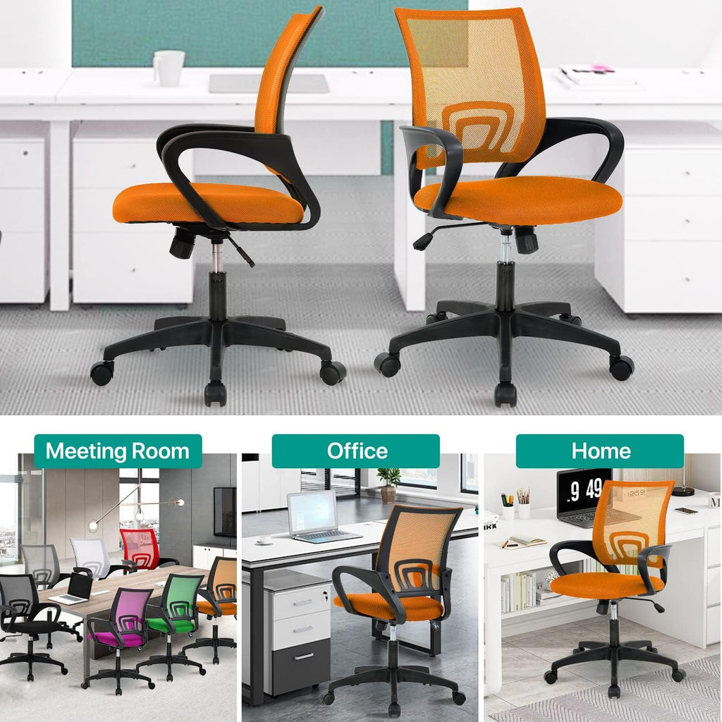 Ergonomic Orange Mesh Office Chair with Lumbar Support Q402
