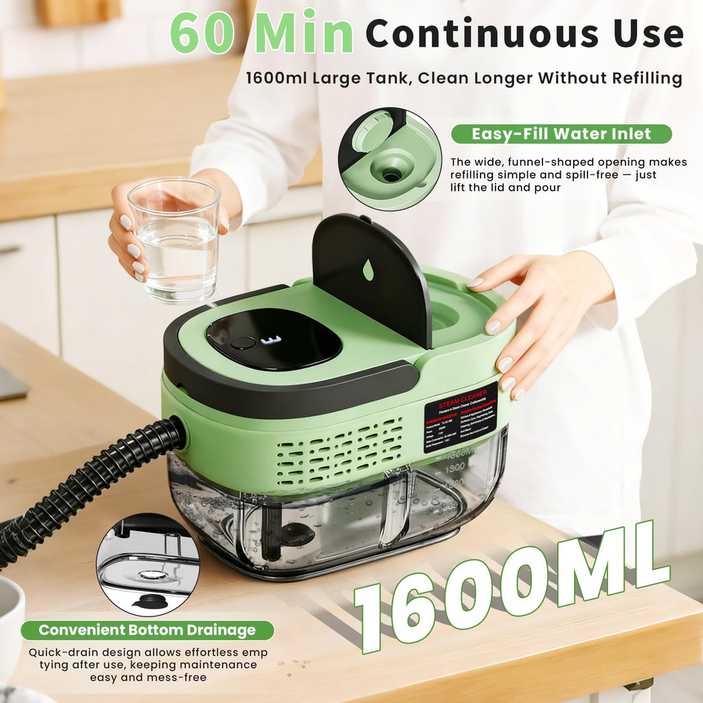 2500W Handheld Steam Cleaner, 3 Steam Levels, 1600Ml Tank V719