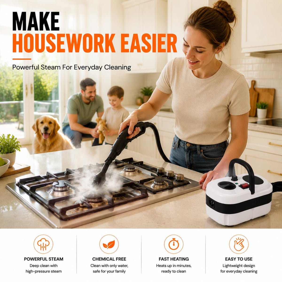Handheld Steam Cleaner with 10-Piece Accessory Kit I8343