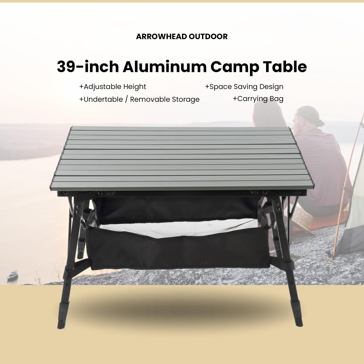 39 in Aluminum Folding Camp Table E82161