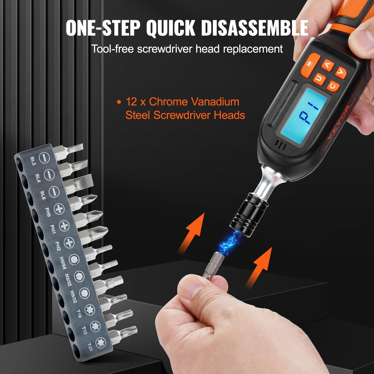 1/4" Drive Digital Torque Screwdriver with LCD, Bits & Case G4263