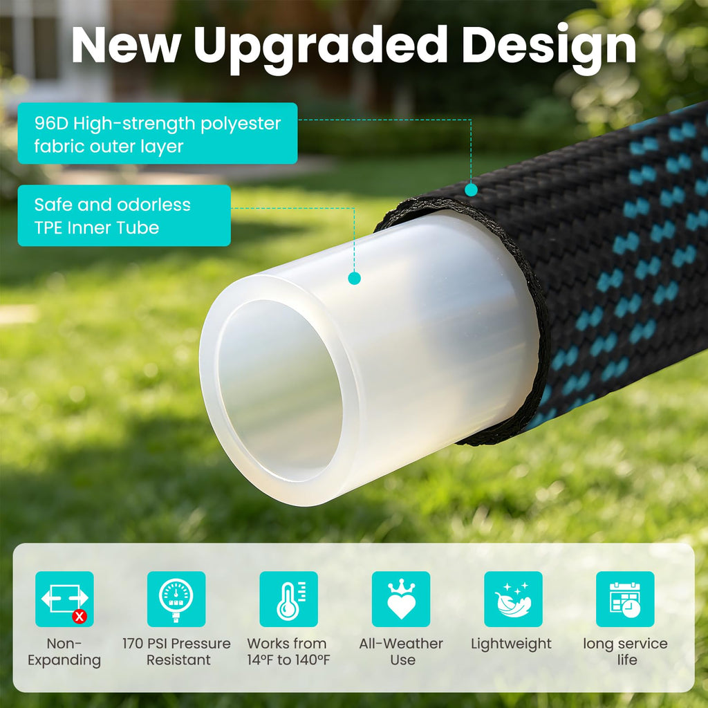 100ft Lightweight Flexible Garden Hose with 10-Function Sprayer P463828