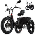 Folding Electric Tricycle for Adults, 20"x4" Fat Tire, Peak 500W 36V13Ah F962849