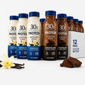 High Protein Nutrition Shake, Vanilla & Chocolate Flavor 30g, 12 Pack, 11.5 fl oz Bottles O196678