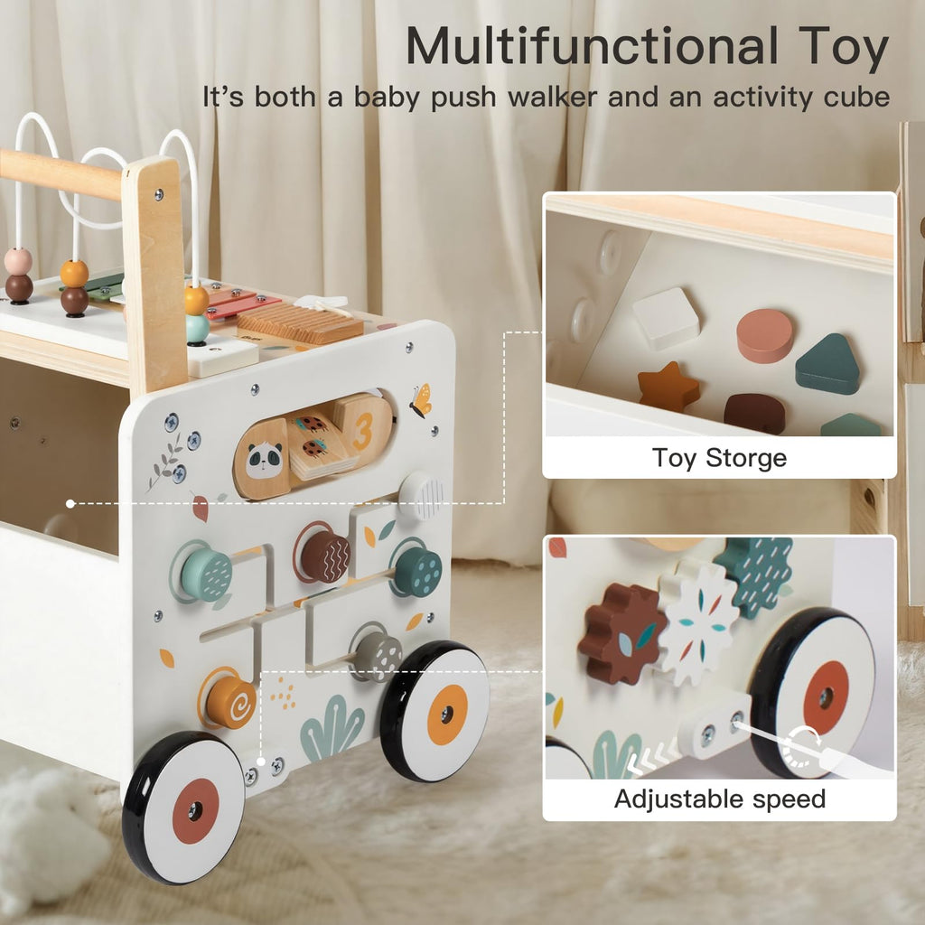 Wooden Baby Walker Activity Cube Push Walker C176