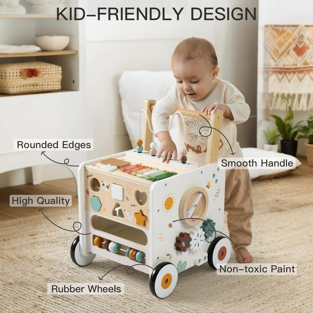 Wooden Baby Walker Activity Cube Push Walker C176