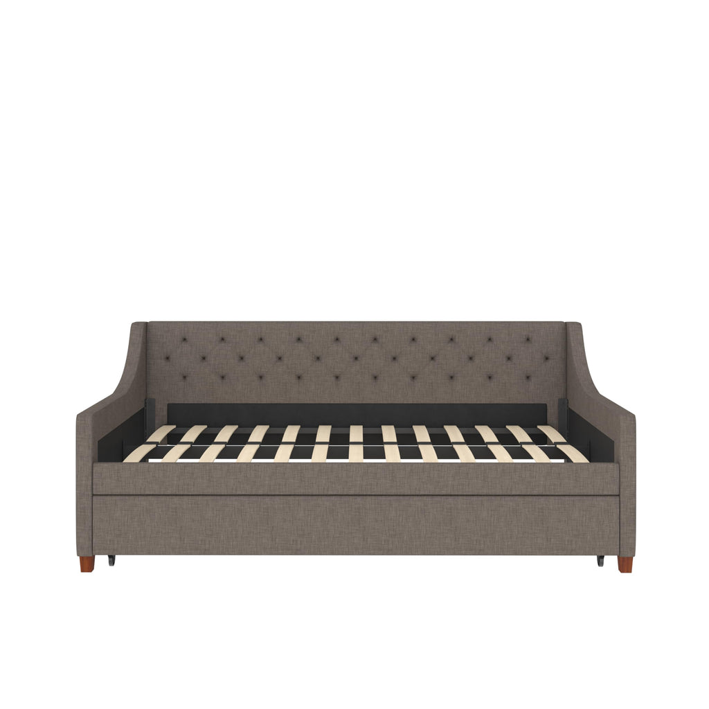 Grey Linen Twin over Twin Upholstered Daybed and Trundle N930982
