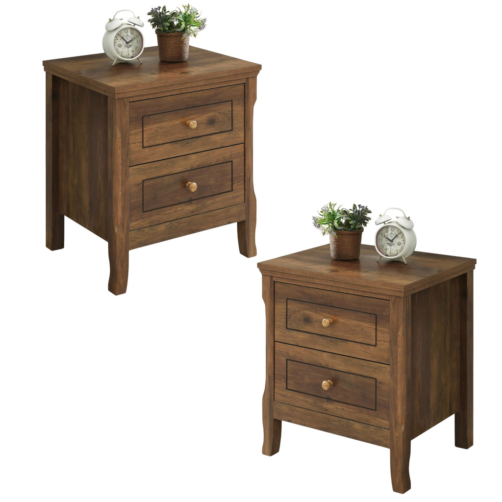 2 Drawer Wood Nightstand Set of 2 N226616