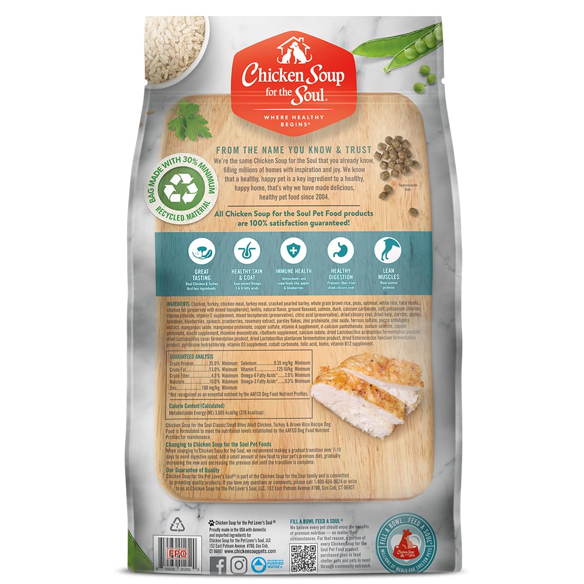 Natural Premium Small Bites Adult Dry Dog Food, Chicken, Brown Rice & Turkey 28lb S594