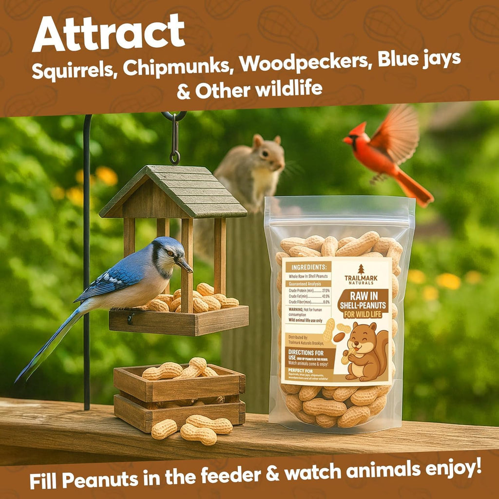 Raw Peanuts for Squirrels and Birds, 5 Pounds Total U380