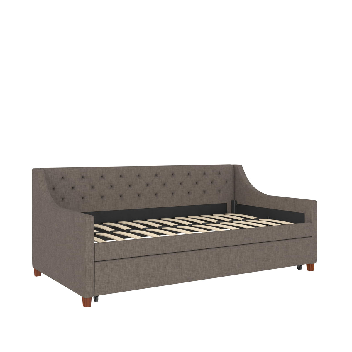 Grey Linen Twin over Twin Upholstered Daybed and Trundle N930982