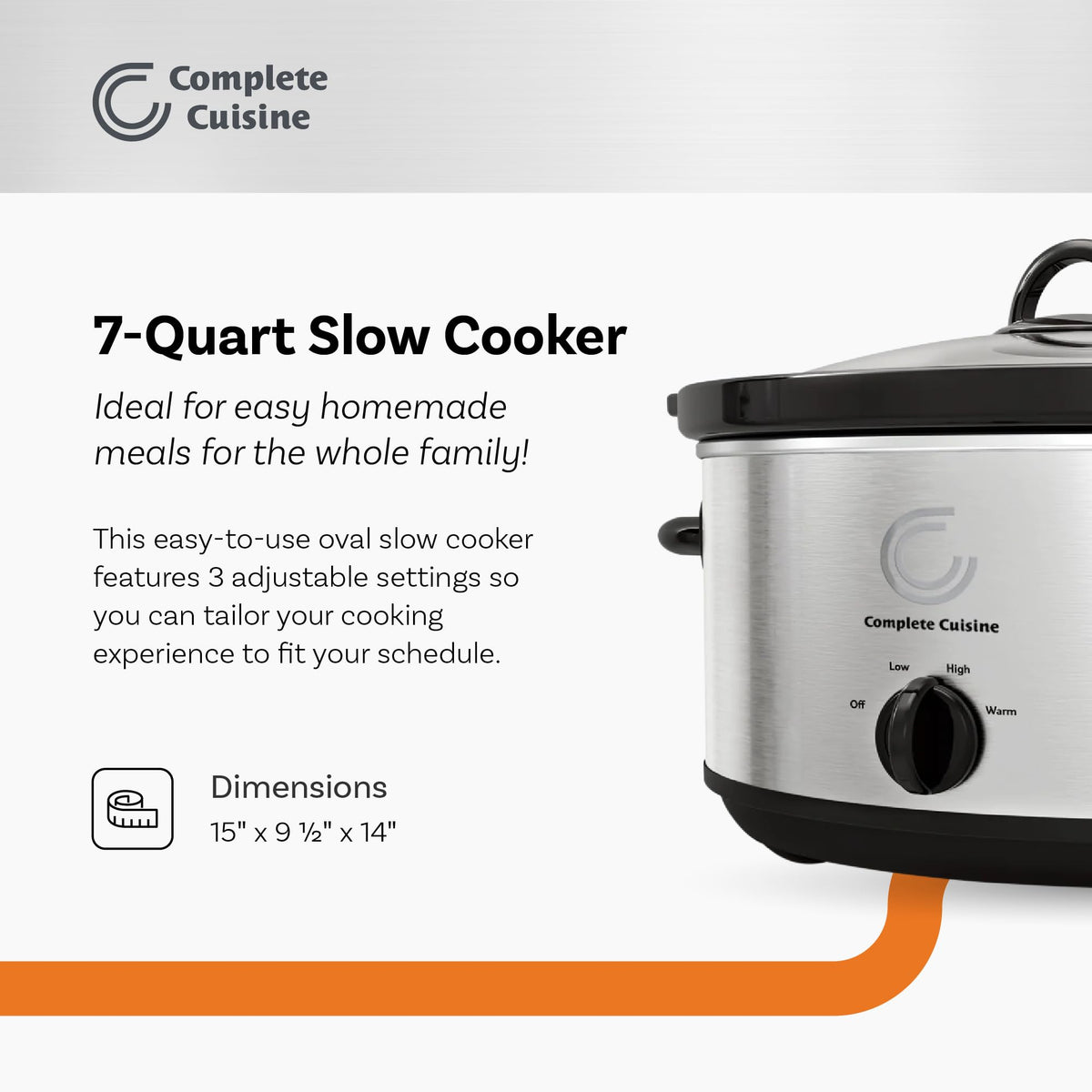 7-Quart Oval Stainless-Steel Slow Cooker M7481