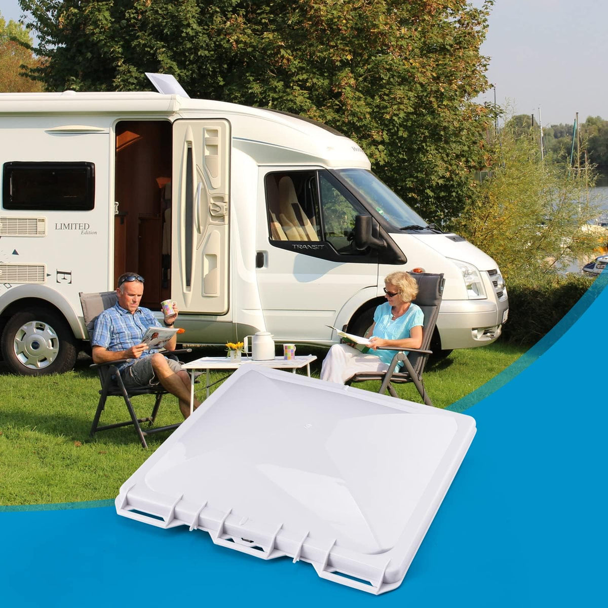 White 13 x13 inch RV Roof Vent Cover Replacement N132