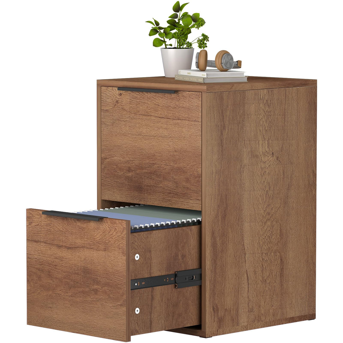 2 Drawer Filing Cabinet with Hanging Rail W424