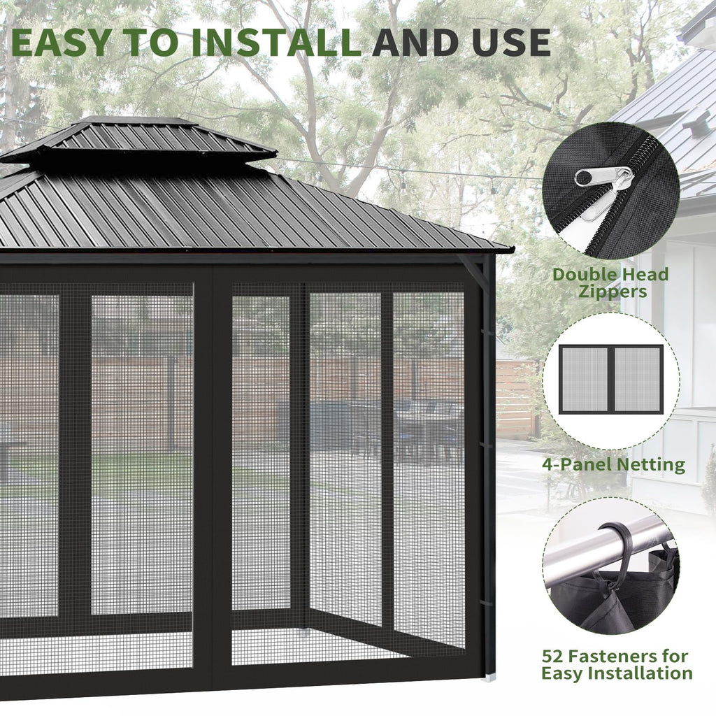 10' x 10' Pop Up Canopy Tent Replacement Mosquito Netting N532575