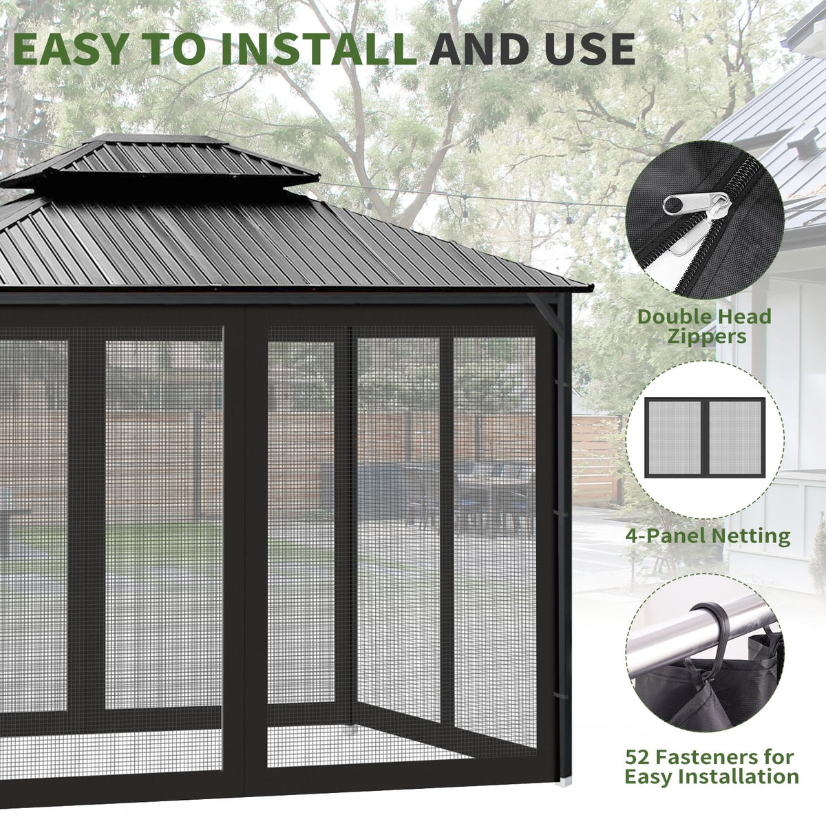 10' x 10' Pop Up Canopy Tent Replacement Mosquito Netting N532575