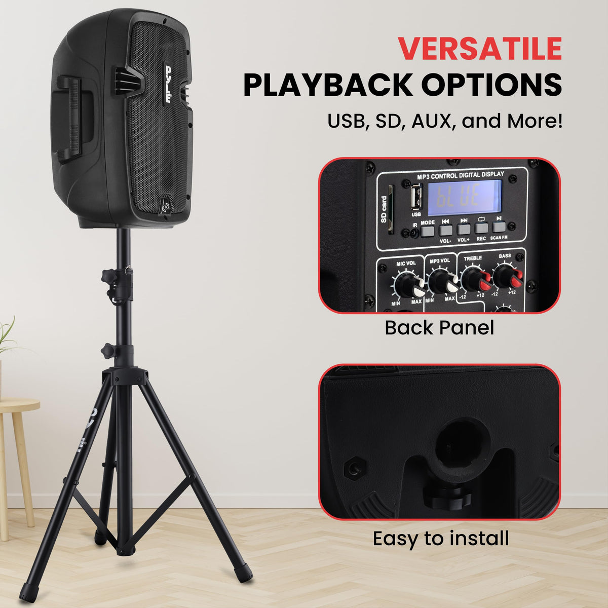 Dual 8 Inch Powered PA Speaker System Y397