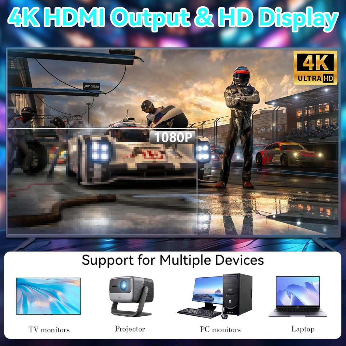 64G Wireless Game Stick 4K HDMI Game Console with 2.4G Wireless Controller X211