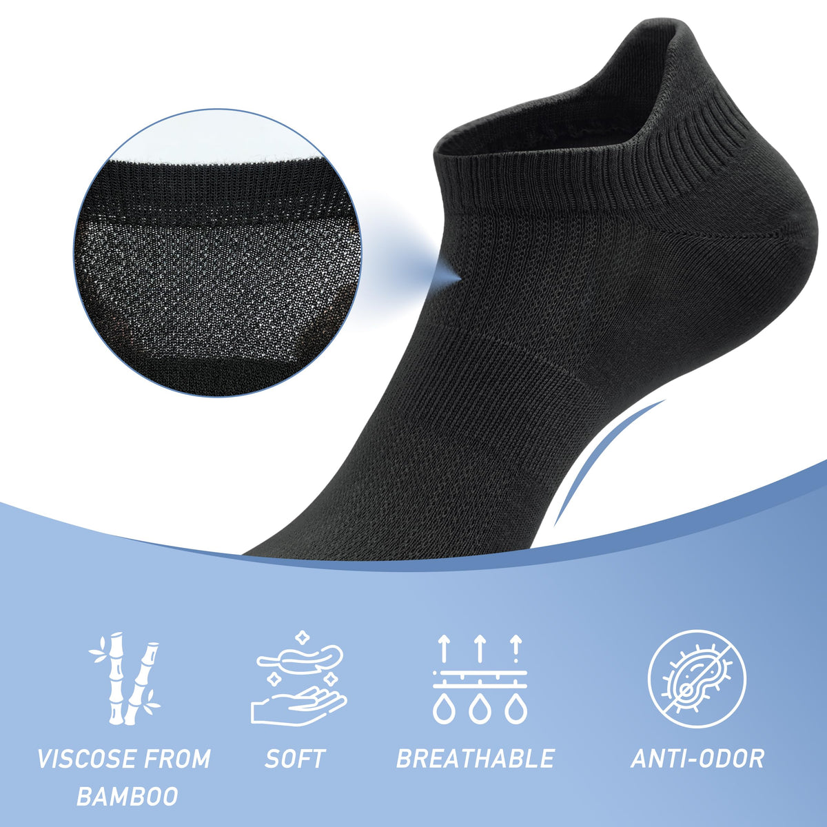 Viscose Bamboo Low Cut No Show Socks 5 Pairs Q824054