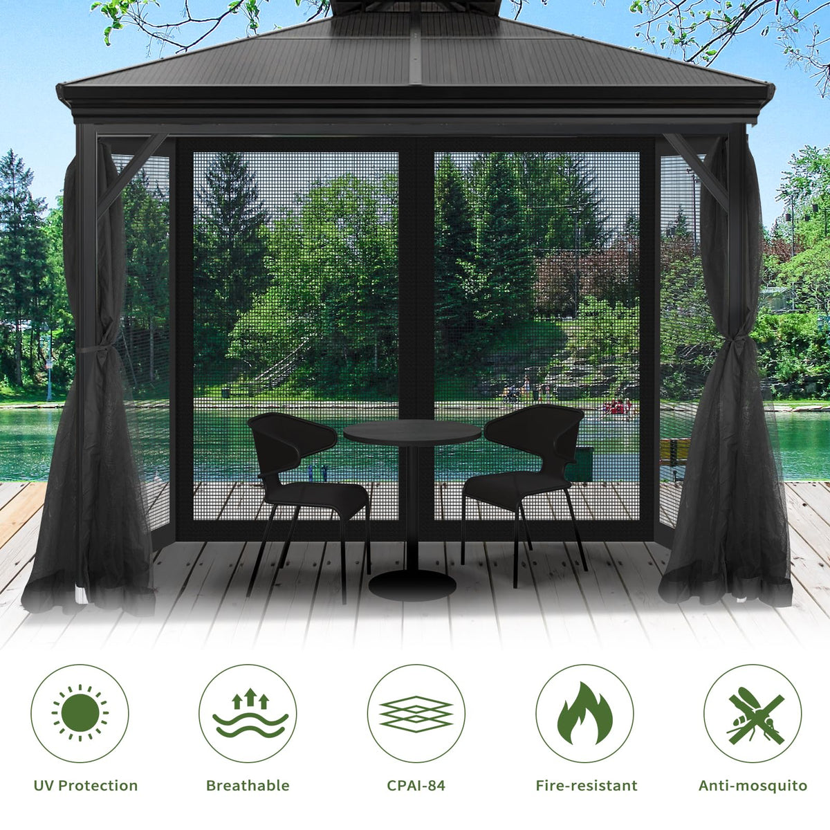 10' x 10' Pop Up Canopy Tent Replacement Mosquito Netting N532575