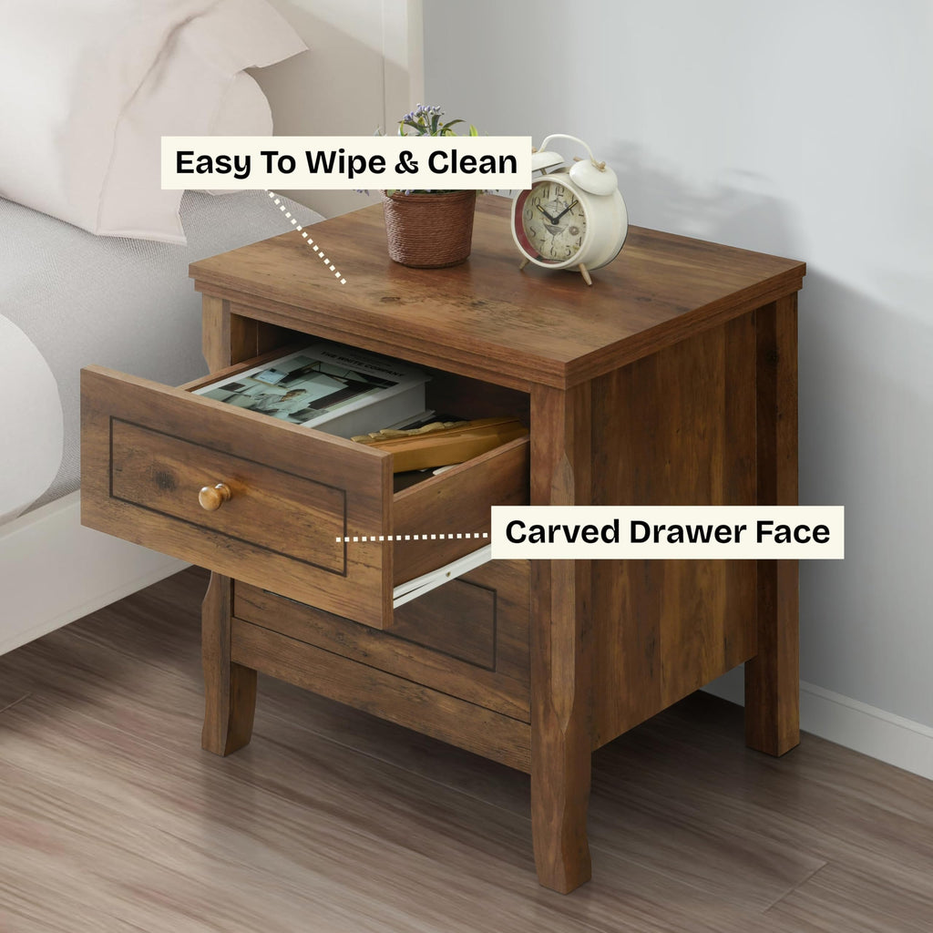 2 Drawer Wood Nightstand Set of 2 N226616