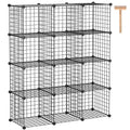 Black 12 Cube Wire Storage Organizer L11571