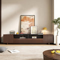 78.8 Inch Dark Brown Walnut TV Stand with Storage T424