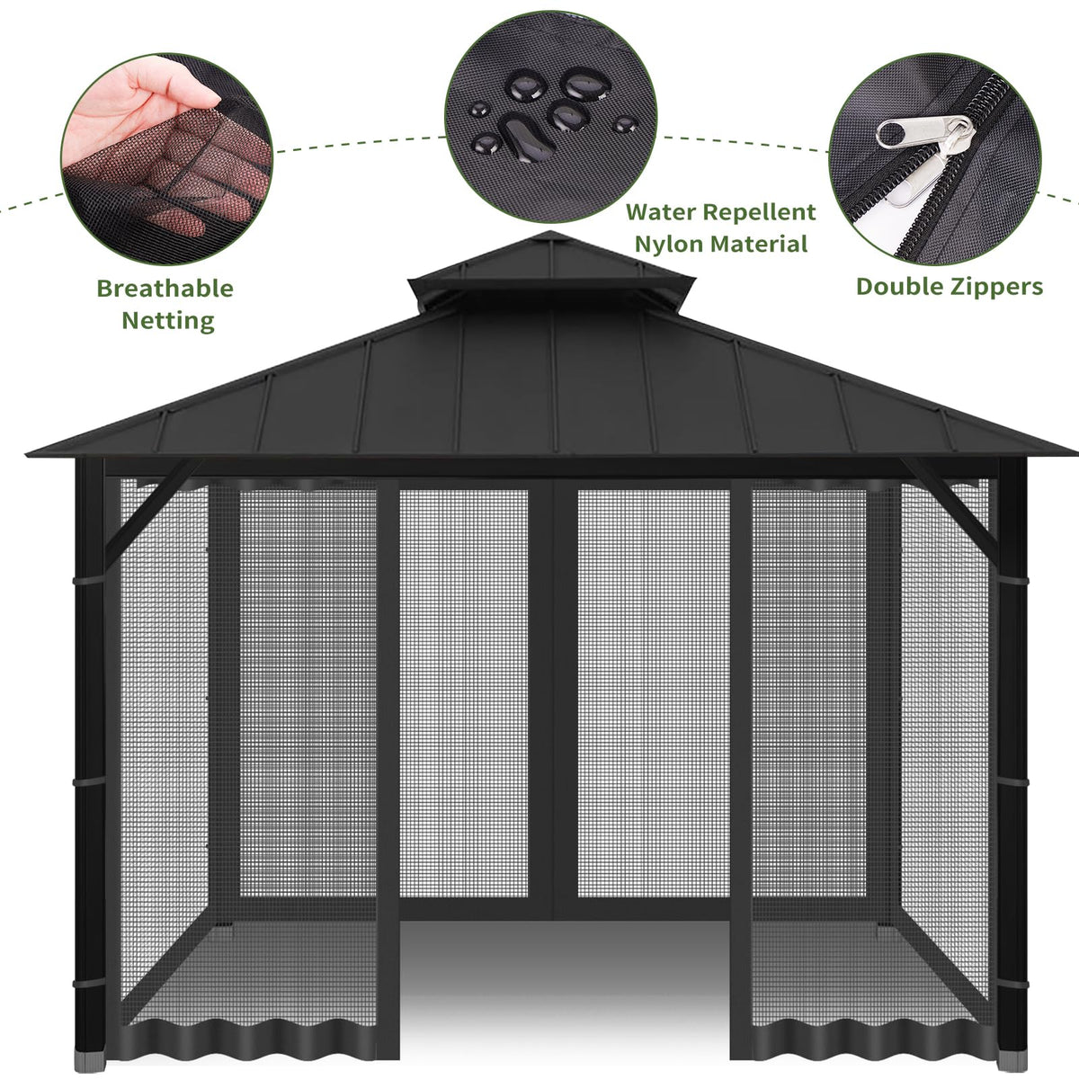 10' x 10' Pop Up Canopy Tent Replacement Mosquito Netting N532575
