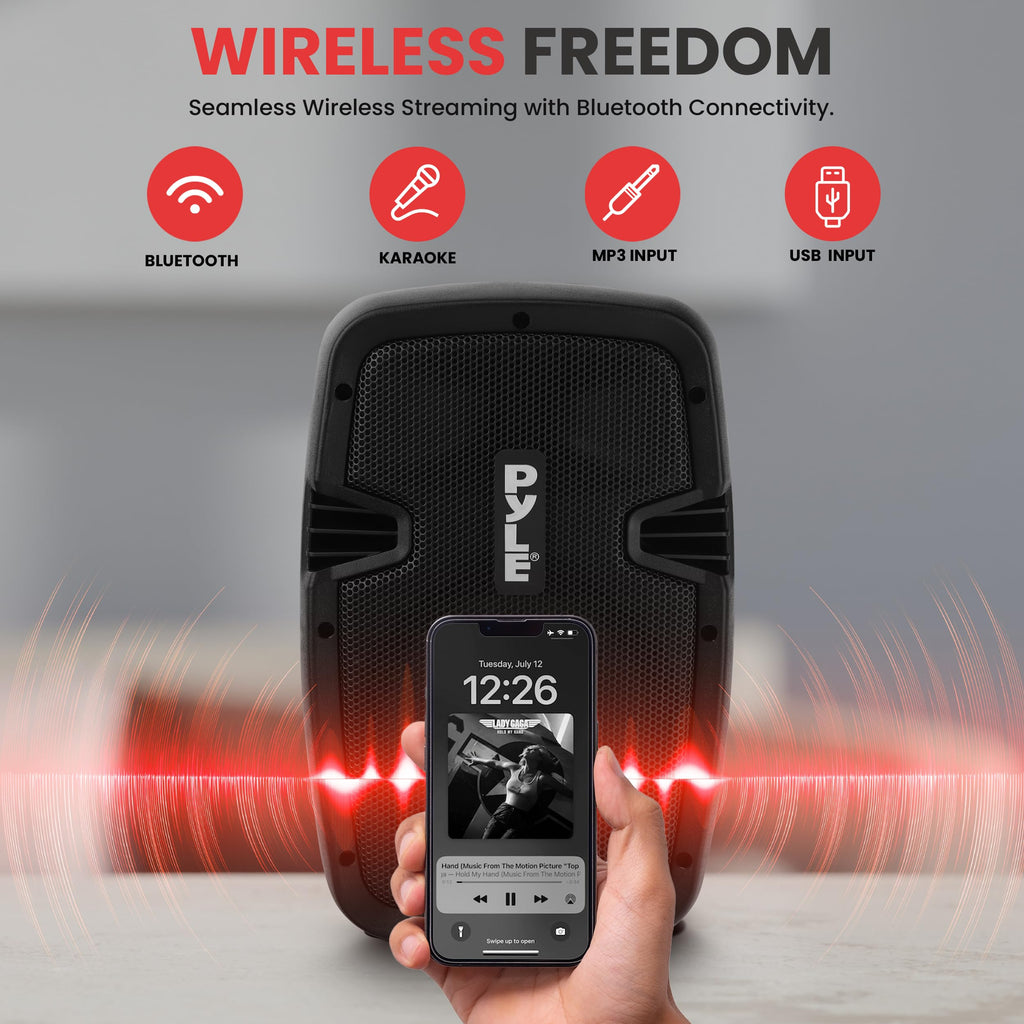 Dual 8inch 700 Watt Bluetooth PA Speaker System T670111