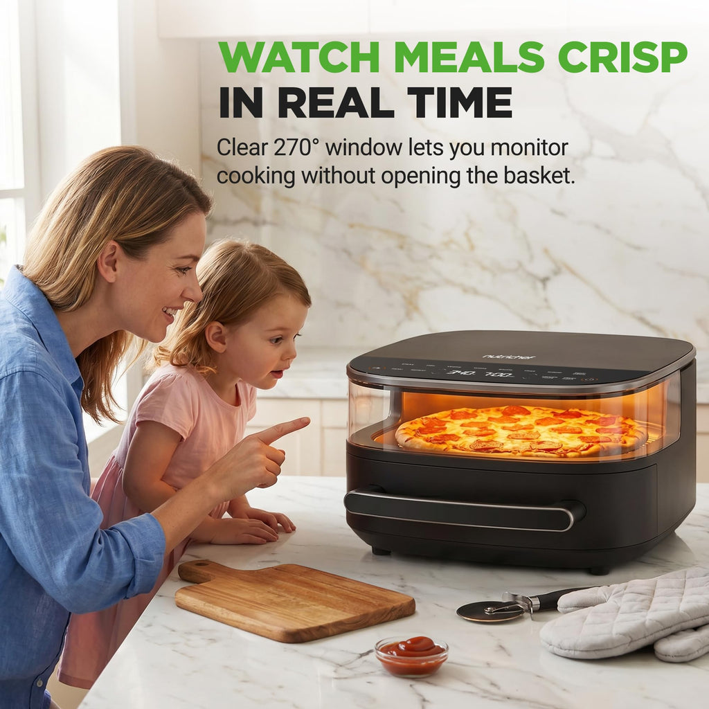 6 Quart Extra Large Air Fryer with 11-in-1 Cooking Presets Grey F4677