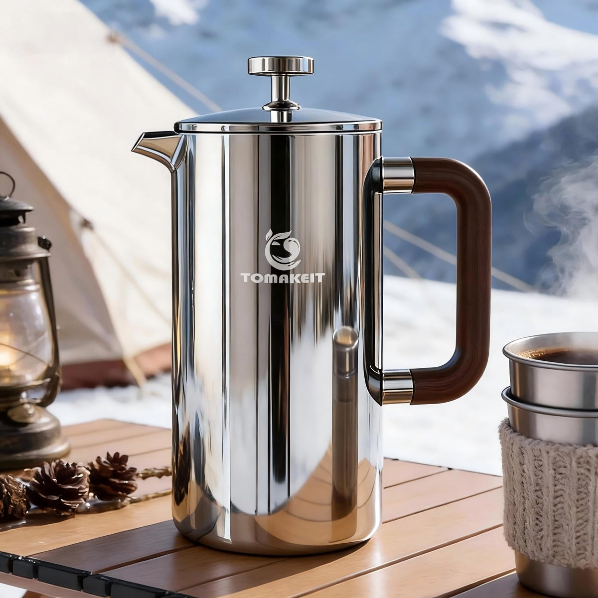 1L Stainless Steel French Press Coffee Maker G8698