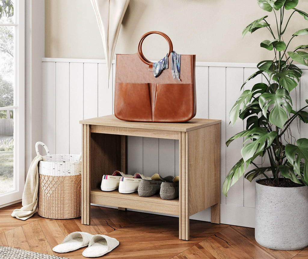 Set of 2 Square 2-Tier Nightstand with Storage S82475
