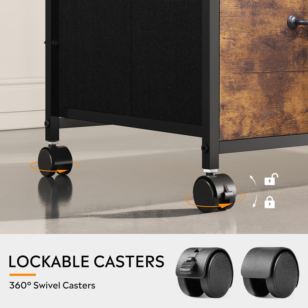 3 Drawer Fabric Mobile File Cabinet W850