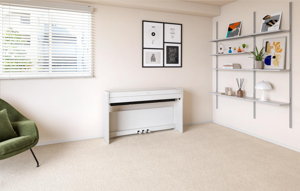 White 88-Key Weighted Digital Piano with 3-Pedal Unit P66612