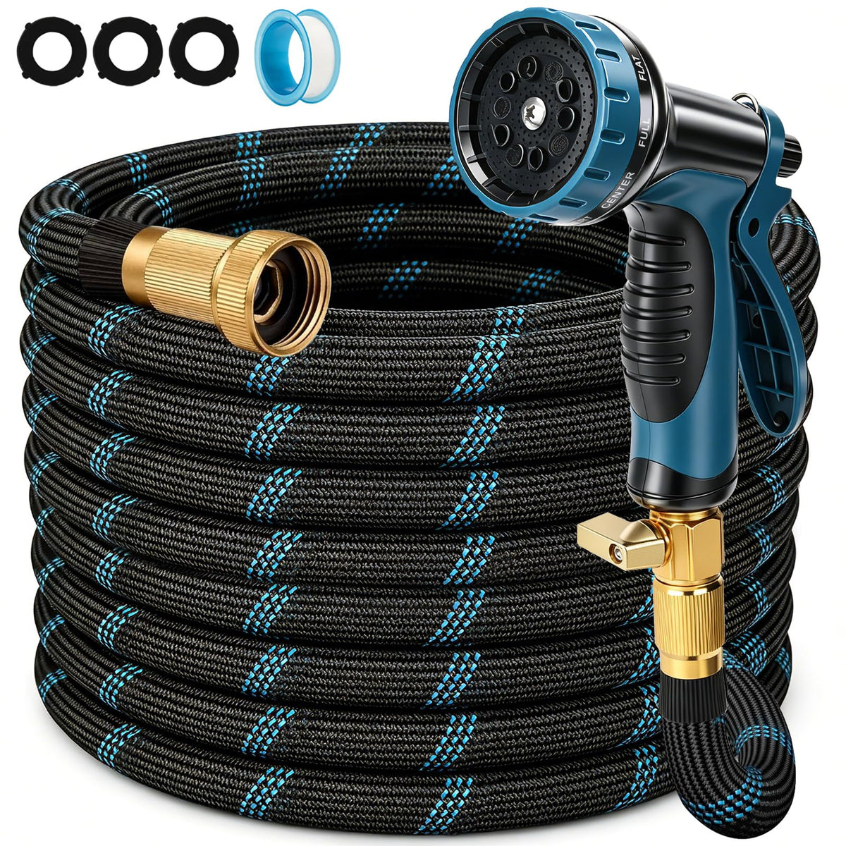 100ft Lightweight Flexible Garden Hose with 10-Function Sprayer P463828