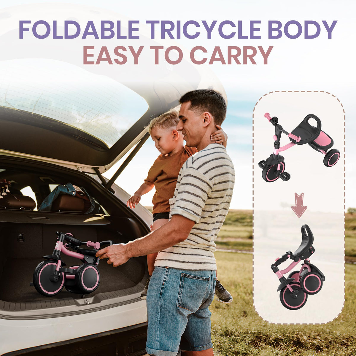 Pink Toddler Tricycle with Bell N1952