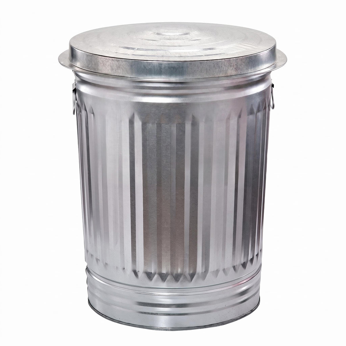 31 Gallon Galvanized Steel Trash Can with Locking Lid K184