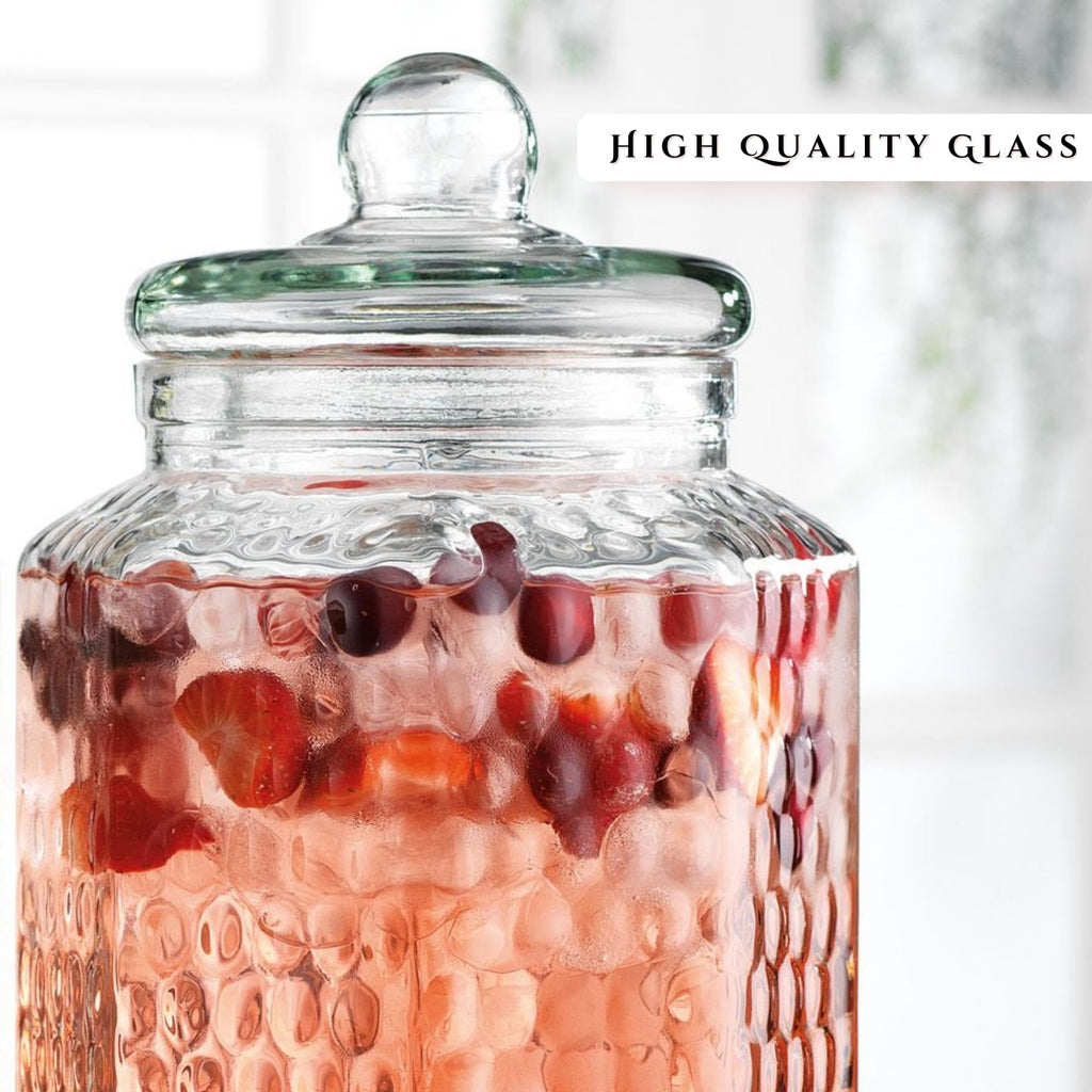 1 Gallon Glass Beverage Dispenser with Spigot Set of 2 K968