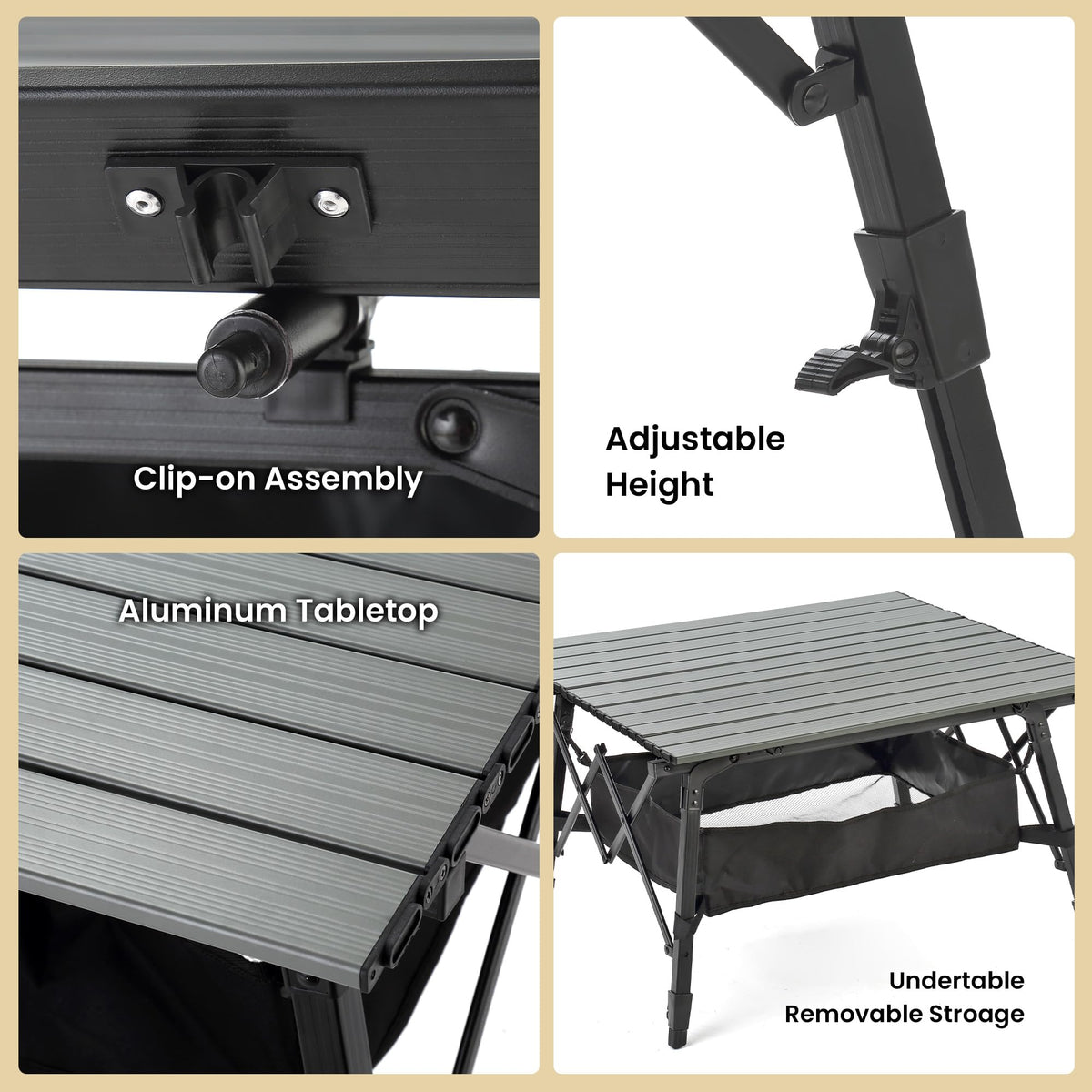 39 in Aluminum Folding Camp Table E82161