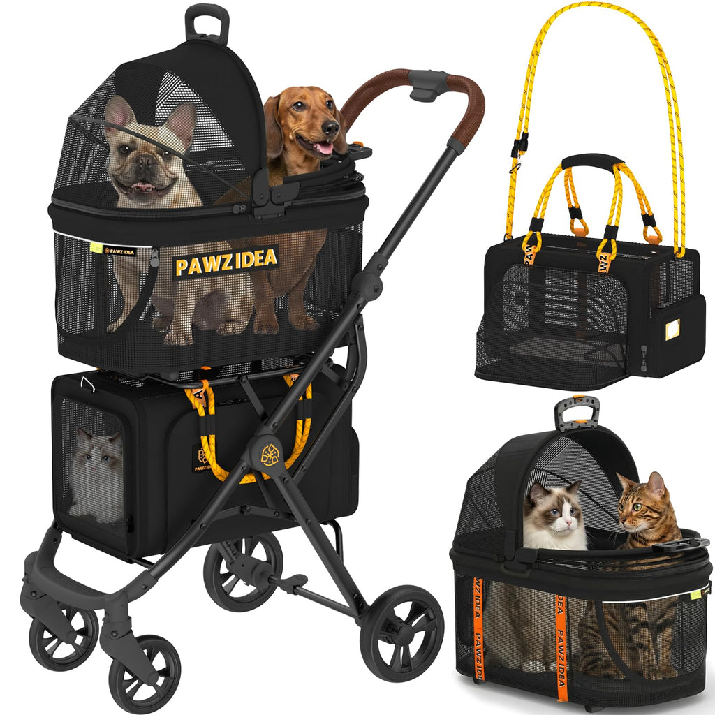 Double Pet Stroller with 2 Detachable Carrier X344257