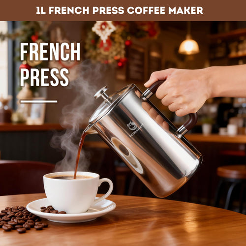1L Stainless Steel French Press Coffee Maker G8698