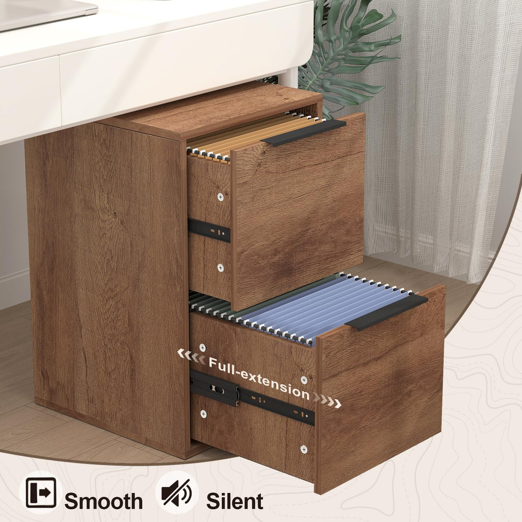 2 Drawer Filing Cabinet with Hanging Rail W424