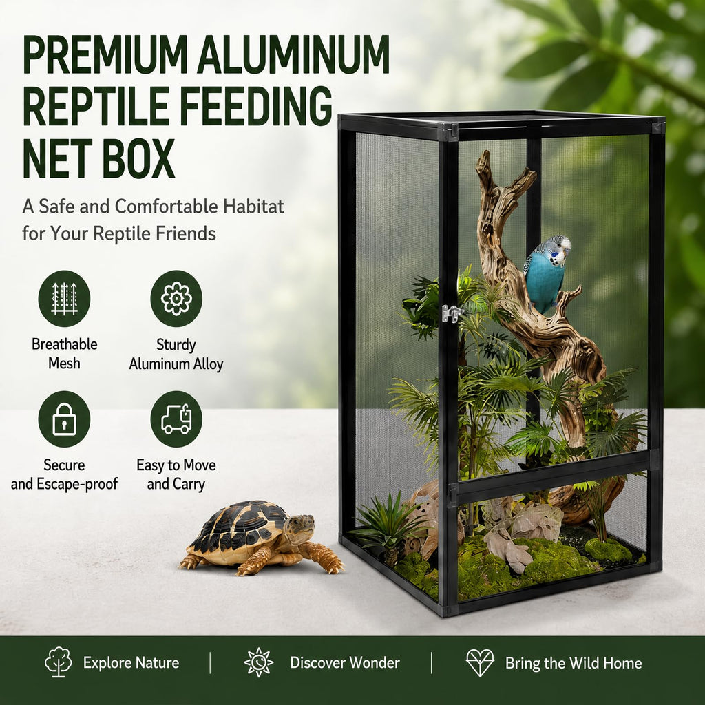 Aluminum Reptile Terrarium Enclosure with Locking Latches C203