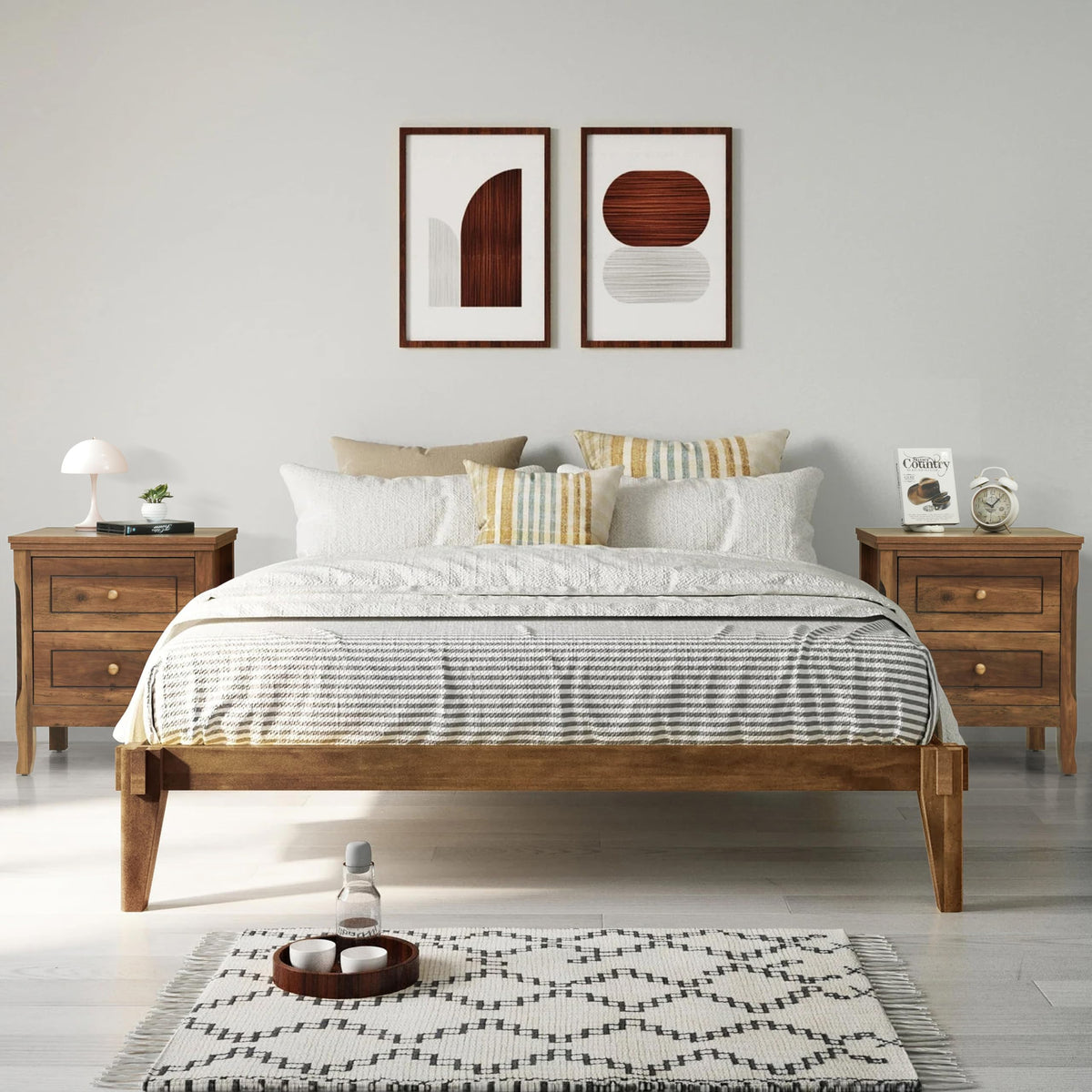 2 Drawer Wood Nightstand Set of 2 N226616